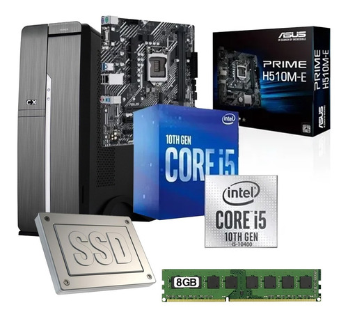 Imagen 1 de 6 de Pc Cpu Armada Asus H510m + Intel Core I5 10400 + 8gb + 240gb