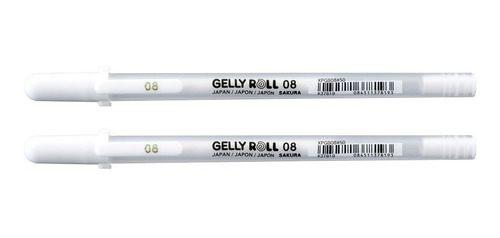 2x Caneta Gel Branca Gelly Roll 08 Sakura Ponta Média