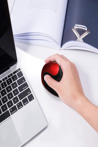 Mouse Vertical Ergonómico Inalámbrico Recargable Rojo-negro
