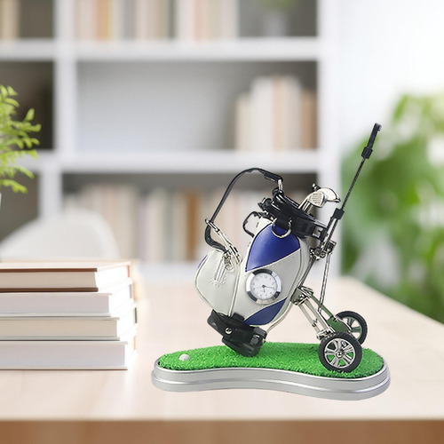 Mini Portalápices De Golf Con Carrito Juguete De Azul