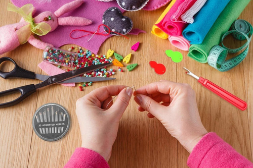 Imagen 4 de 4 de Agujas De Coser A Mano Enhebrador Costura Y Manualidades Kit