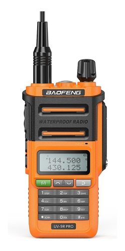 Imagem 1 de 10 de Rádio Ht Baofeng Uv-9r Pro Uhf Vhf Ip68 10w Uv 9r Laranja