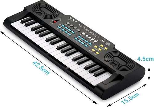Imagen 4 de 7 de Teclado Órgano Musical C/ Micrófono 37 Teclas 8 Tonos Bd373