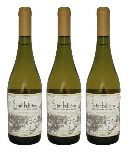 Vino Saint Felicien Chardonnay Roble 750 Ml Botella Pack X3