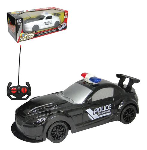 Brinquedo Carrinho Policia C/ Controle Remoto Preto - Rm