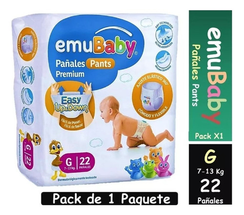 Pañales Emubaby Pants Premium Pull Up Talla G 22unids