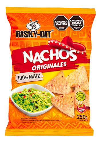 Nuevos! Nachos Risky Dit Maiz Originales 250g Snack Sin Tacc