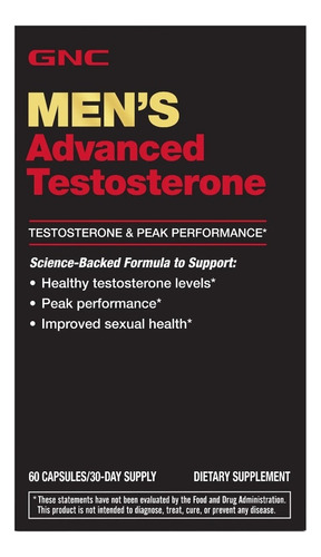 Gnc Testosterona Formula Avanzada Men 60 Caps Maximo Rendim Sabor Sin Sabor