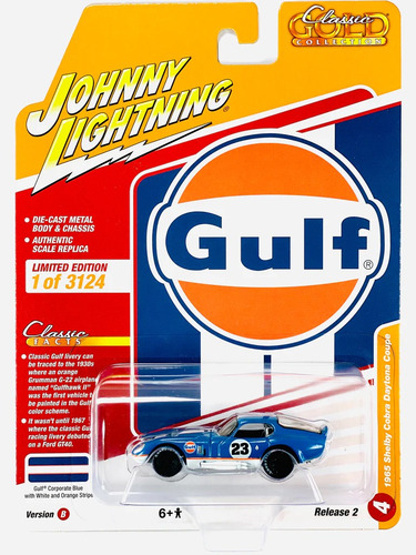Johnny Lightning 1965 Shelby Cobra Daytona Coupe Gulf 1/64 Color Azul Marino