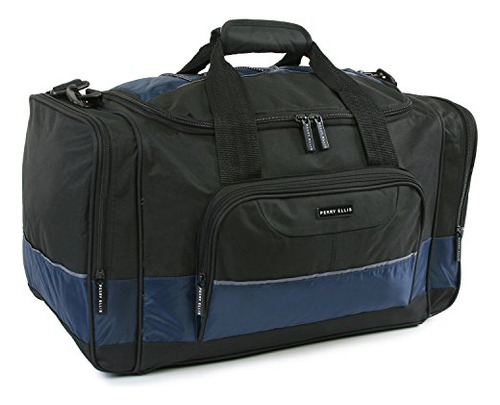 Bolsa De Viaje Perry Ellis 22 Business, Color Negro Y Azul M