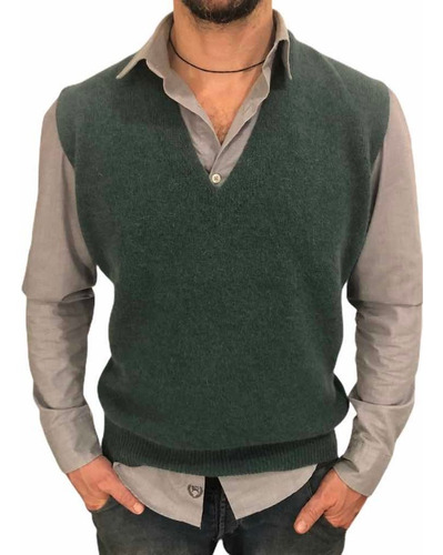 Sweater Chaleco Bremer Lana Merino Hombres Unisex Fábrica