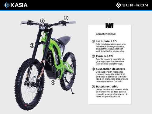 Moto Electrica Surron Light Bee X Velocidad 75km/h Kasia