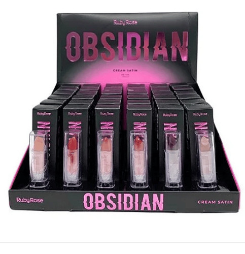 Creme de batom Satin Obsidian Ruby Rose Color Batom Batom Batom Batom Batom