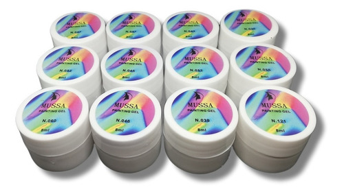 Gel Painting Para Uñas Gama De 12 Pzs Manicure Marca Mussa
