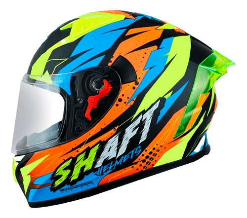 Casco Integral Shaft Smash Visor Transparente Tricolor