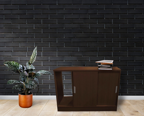 Mueble Con Puertas Corredizas Oficina Gris