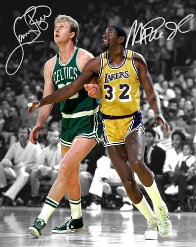 Ikonic Fotohaus Magic Johnson Larry Bird Foto Firmada Autógr