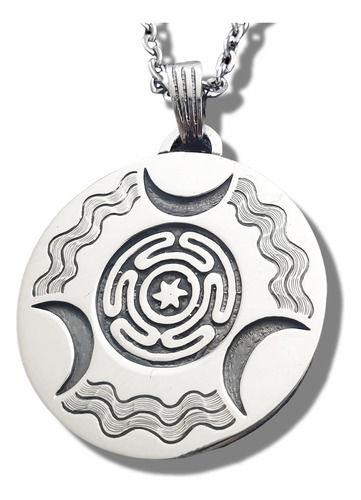 Dije Sello Diosa Hecate Wicca Plata 4 X 3 Cm 11 Gr Art 1379