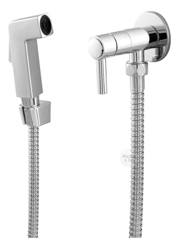 Ducha Higiênica Luxo Com Acionamento 1/4 Volta C65 Acabamento Fosco Cor Prateado