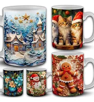 Comprar 130 Plantillas Sublimar Tazas Navidad 3d Diversas + Previas