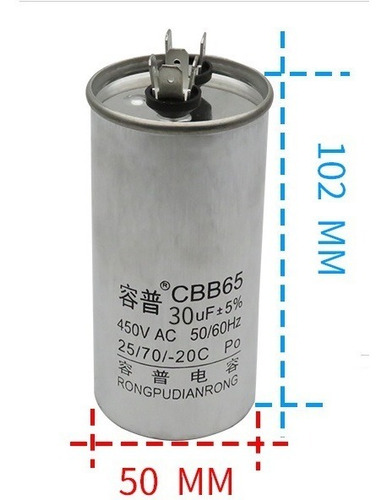 Imagen 2 de 3 de Capacitor 30 Y 40 Uf/mfd Aire Acondicionado Precio Al Mayor