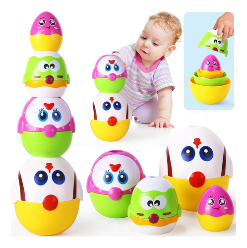 Juguetes De Huevos De Pascua Moontoy 8 Piezas Apilables