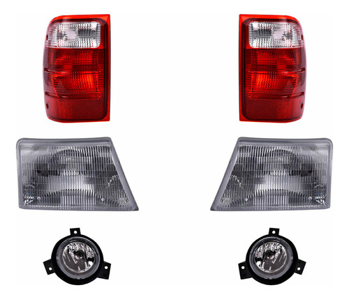 Neblineros + Calaveras + Faros Depo P/ Ford Ranger 2001-2004