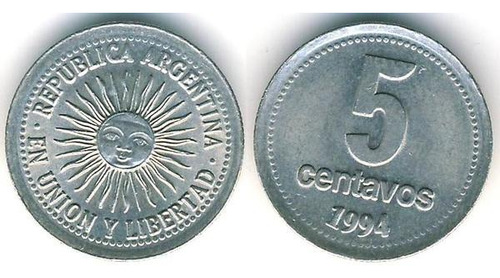 4 Monedas De 5 Cvos. Argentinas De Coleccion