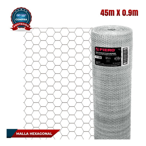 Malla Acero Galvanizado Hexagonal 13 Mmx0.90 M Fiero 44655