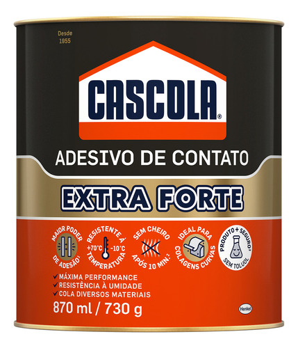 Cascola Adesivo De Contato Cola S/ Toluol Extra Forte 730gr