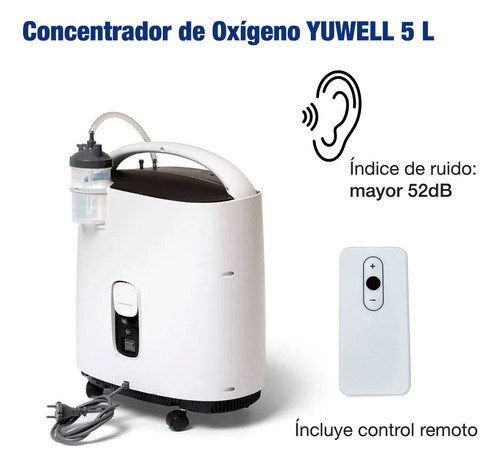 Kit Concentrador De Oxígeno Yuwell Olv8f 5 Litros + 2 Aguas