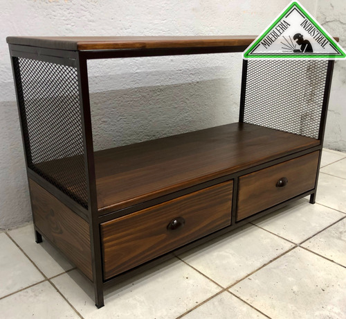 Mueble En Madera Y Hierro Para Discos De Vinilo