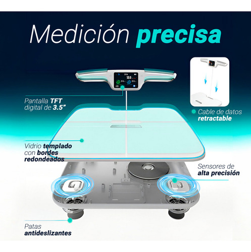 Báscula Digital Zoma 180kg Vidrio Templado Carga Usb Color Blanco