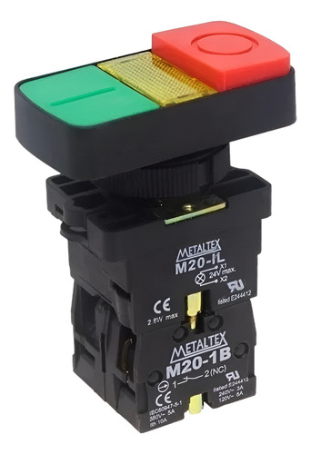 Botão Duplo P20idl Com Led P/ Ligar E Desligar Equipamentos