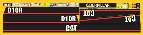 Calcomanías Caterpillar D10r Con Preventivos Originales