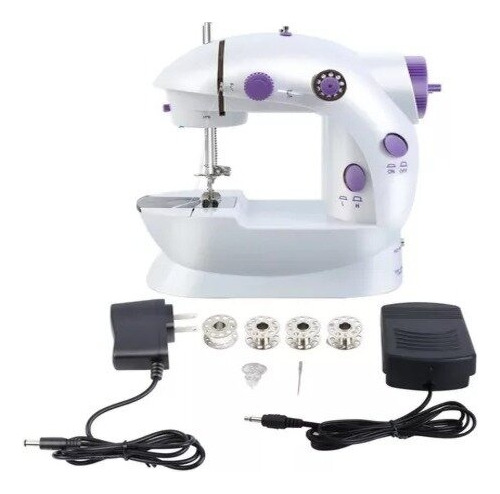 Mini Máquina De Coser Con Mesa De Extensión Color Blanco