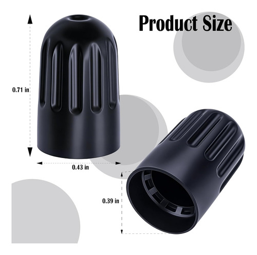 Tapas De Válvula Tpms De Plástico Negro Para Automóviles, Su
