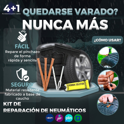 Kit De Herramientas Para Parchar Llantas Sin Cámara