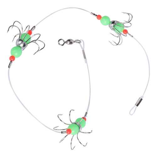 Collar Luminous Octopus Fishhook, Calamar, Púas, Noche