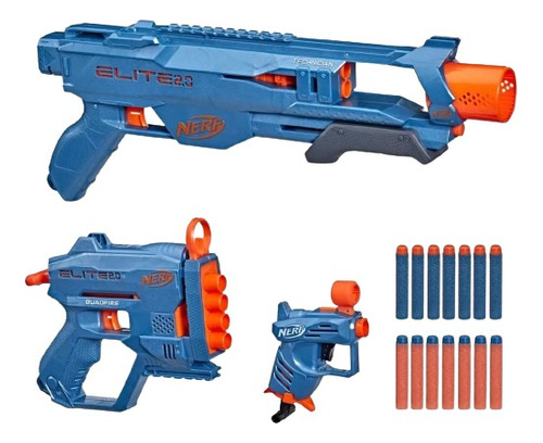 Pistola Nerf Elite 2.0 Pack  Con 3 Lanzadores Original