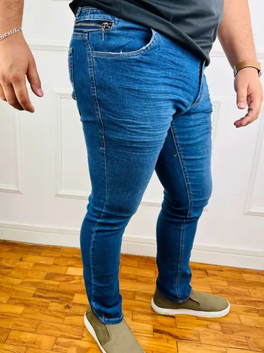 Calça masculina com ziper lateral 2025