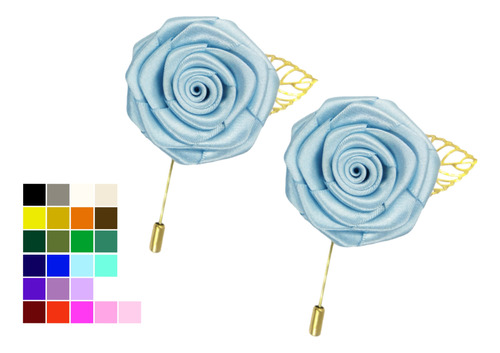 (pack 2 Pzas)alfiler Broche Pin Boutonniere Flor Satinada