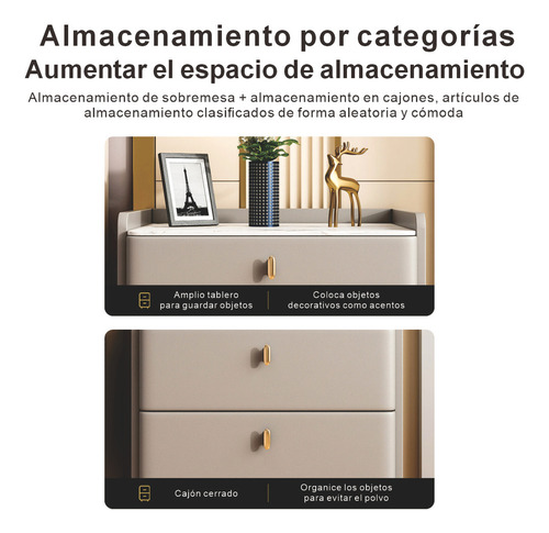 50cm Para Recamara Mesa Denoche Cajón Doble