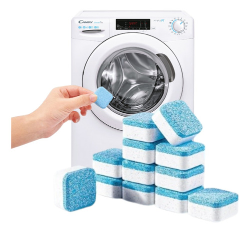 Pastilha Tablete Limpar Higieniza Máquina Lavar Roupa 12 Und