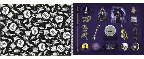 Caderno Desenho Univ Capa Dura Wandinha 80fls
