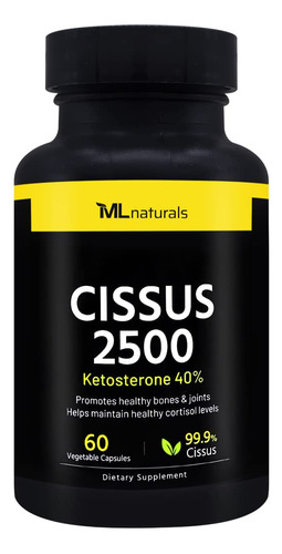 Ml Naturals Cissus 2500 Mg De Cetosterona 40%, 60 Capsulas V