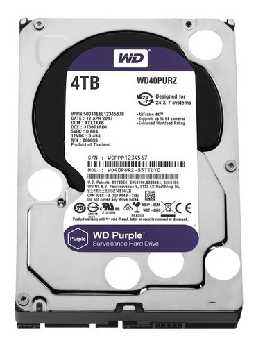 Disco Duro Western Digital Purple 4tb Para Videovigilancia