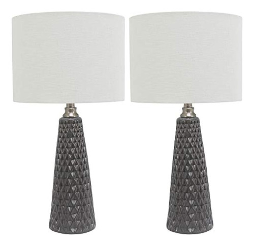 Decor Therapy Mp1629 Juego De Dos Lámparas De Mesa De Cerámi
