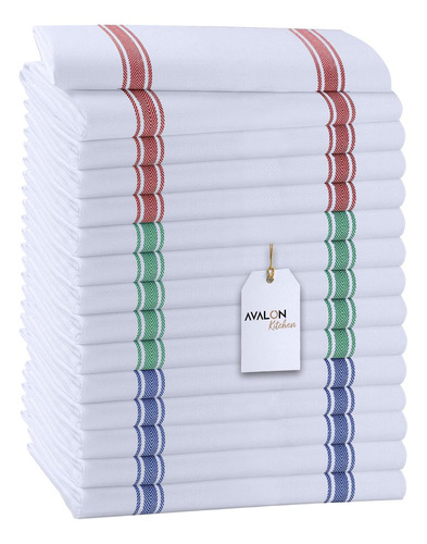 Juego De 15 Toallas De Cocina 15x25 Pulgadas Algodón Suave
