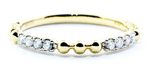 Anillo Con Diamantes Talla Brillante En Oro Amarillo 18k.